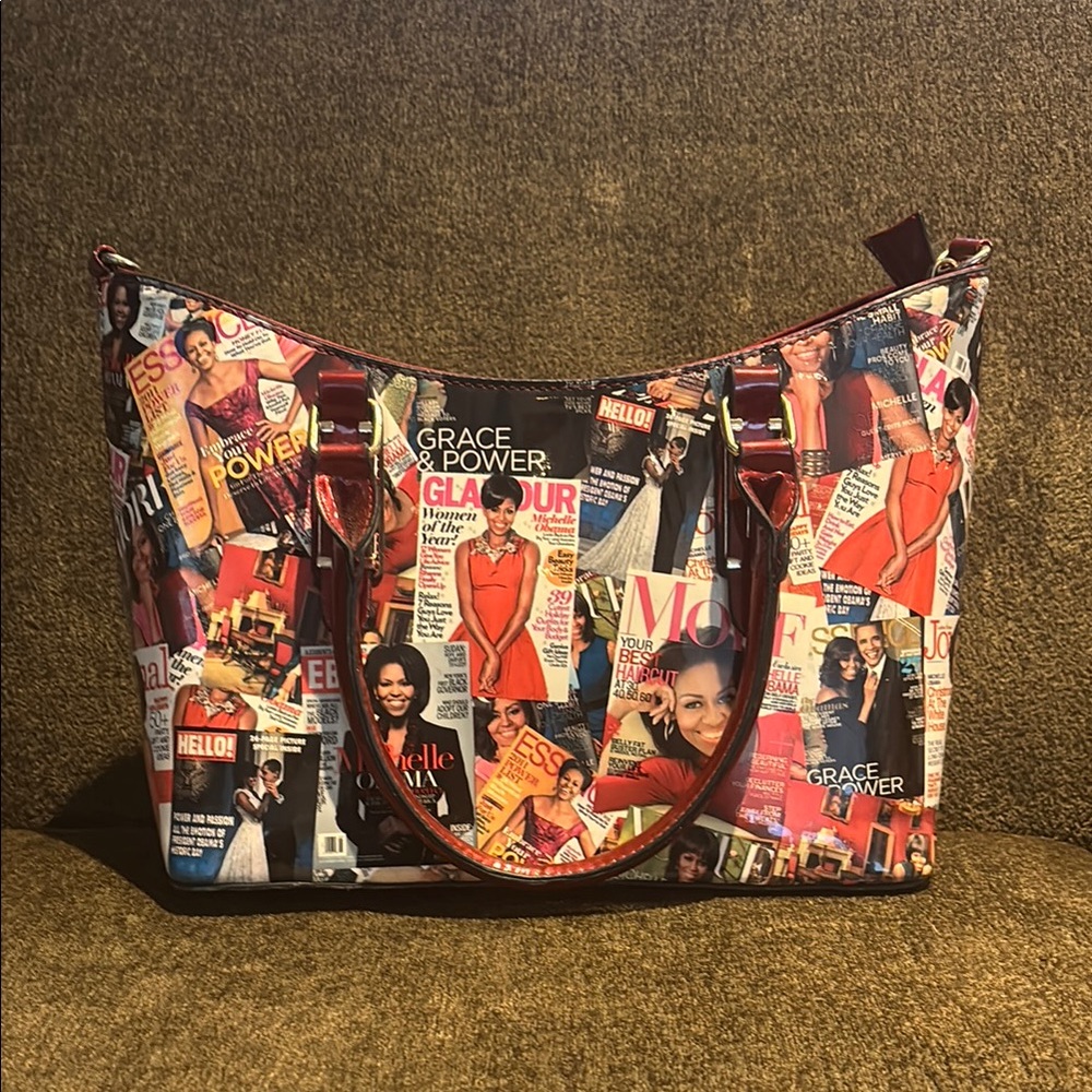 Michelle Obama Magazine Print Tote Bag